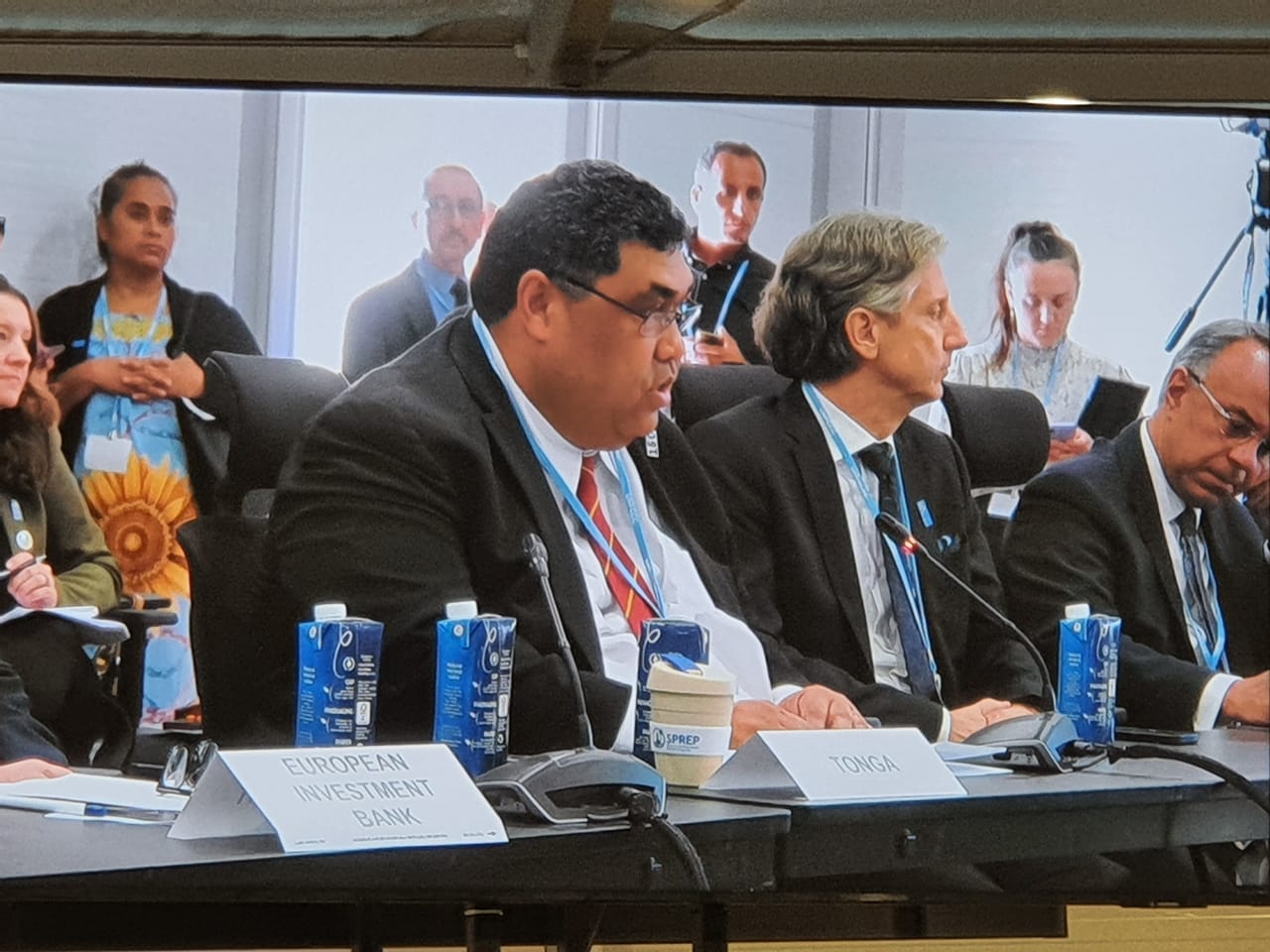 Minister of Finance, Hon. Tiofilusi Tiueti delivering Tonga’s statement